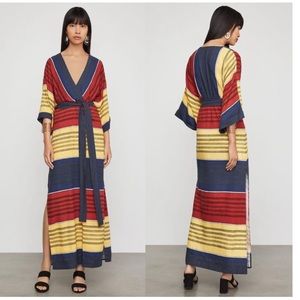 BCBGMAXAZRIA Kimono multiStriped Faux Wrap Sleeves